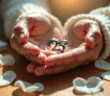 Main tenant une bague anniversaire 25 en argent