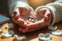Main tenant une bague anniversaire 25 en argent