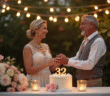 Couple d'âge moyen souriant lors d'une fête d'anniversaire de mariage